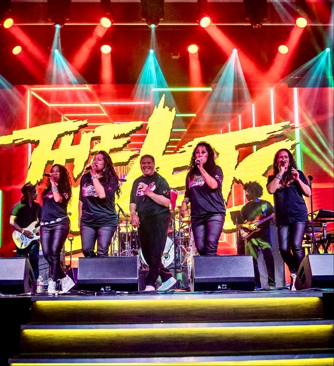 The Jets performing on tour